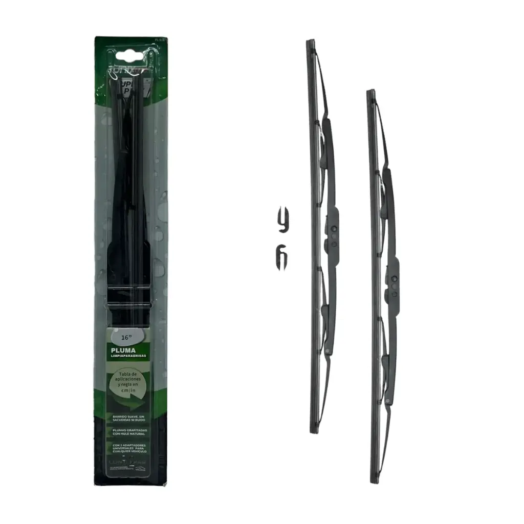 [PL-S16] Pluma limpiaparabrisas con base metálica  (16")