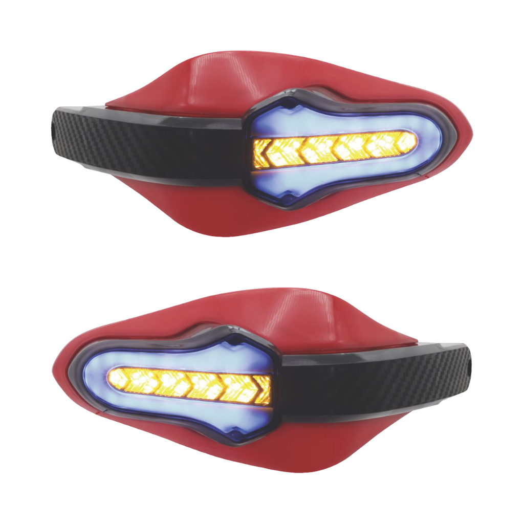 Protector de puños con luz LED secuencia, direccional e intermitente 