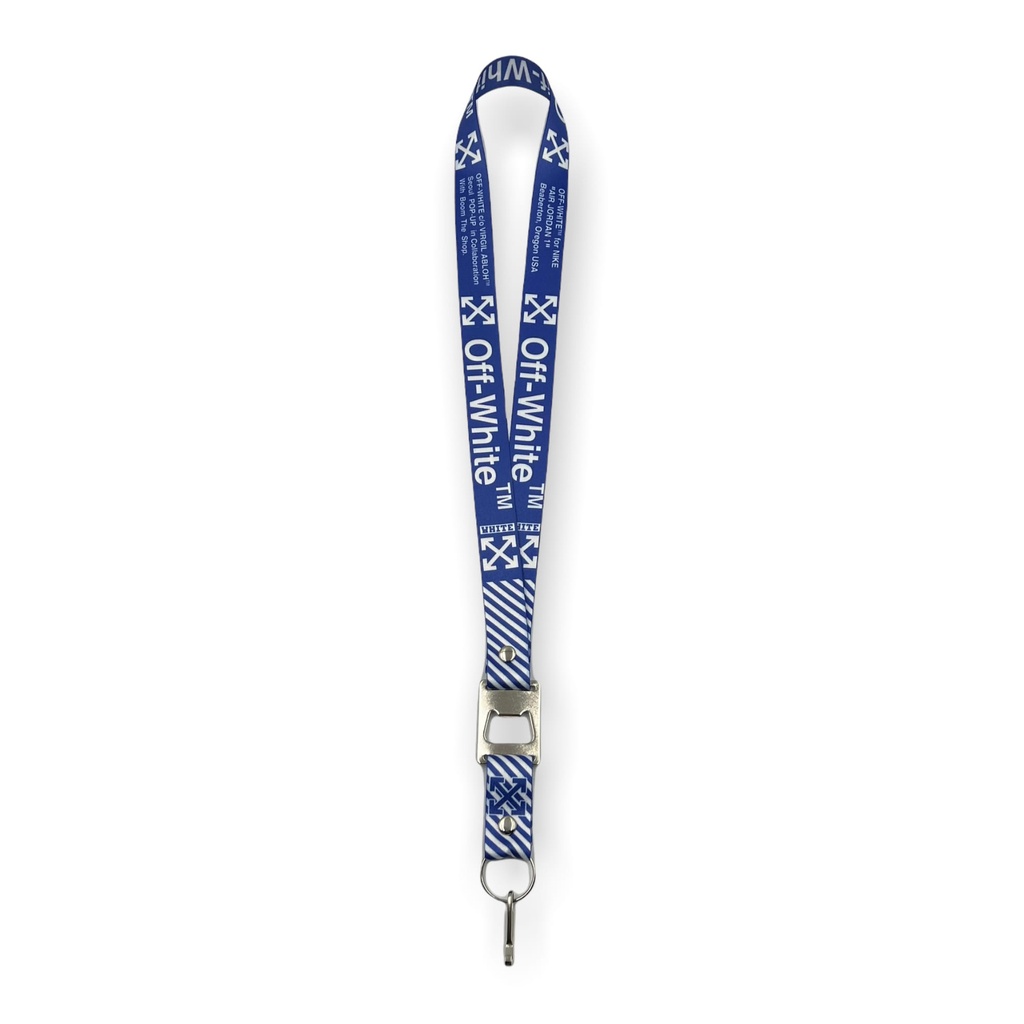 [LNY-OFF WHITE2] Lanyard con destapador Off White (Azul)