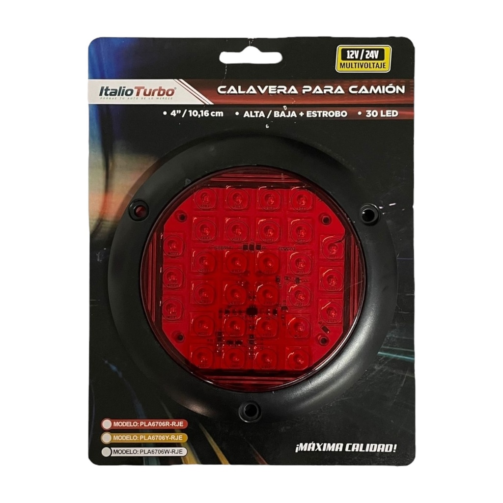 Plafón de 4" ultra slim de 30 LED con estrobo contorno negro