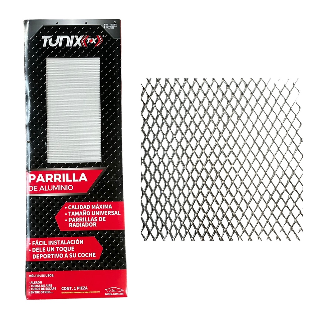 Malla orificio cerrado cromada