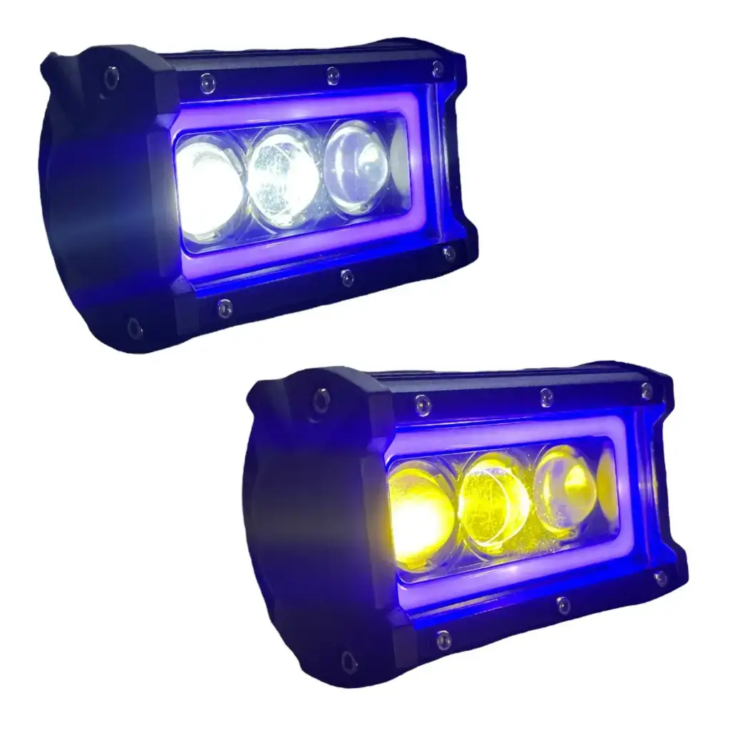 Barra LED bicolor con lupas 9D y ojo de ángel 