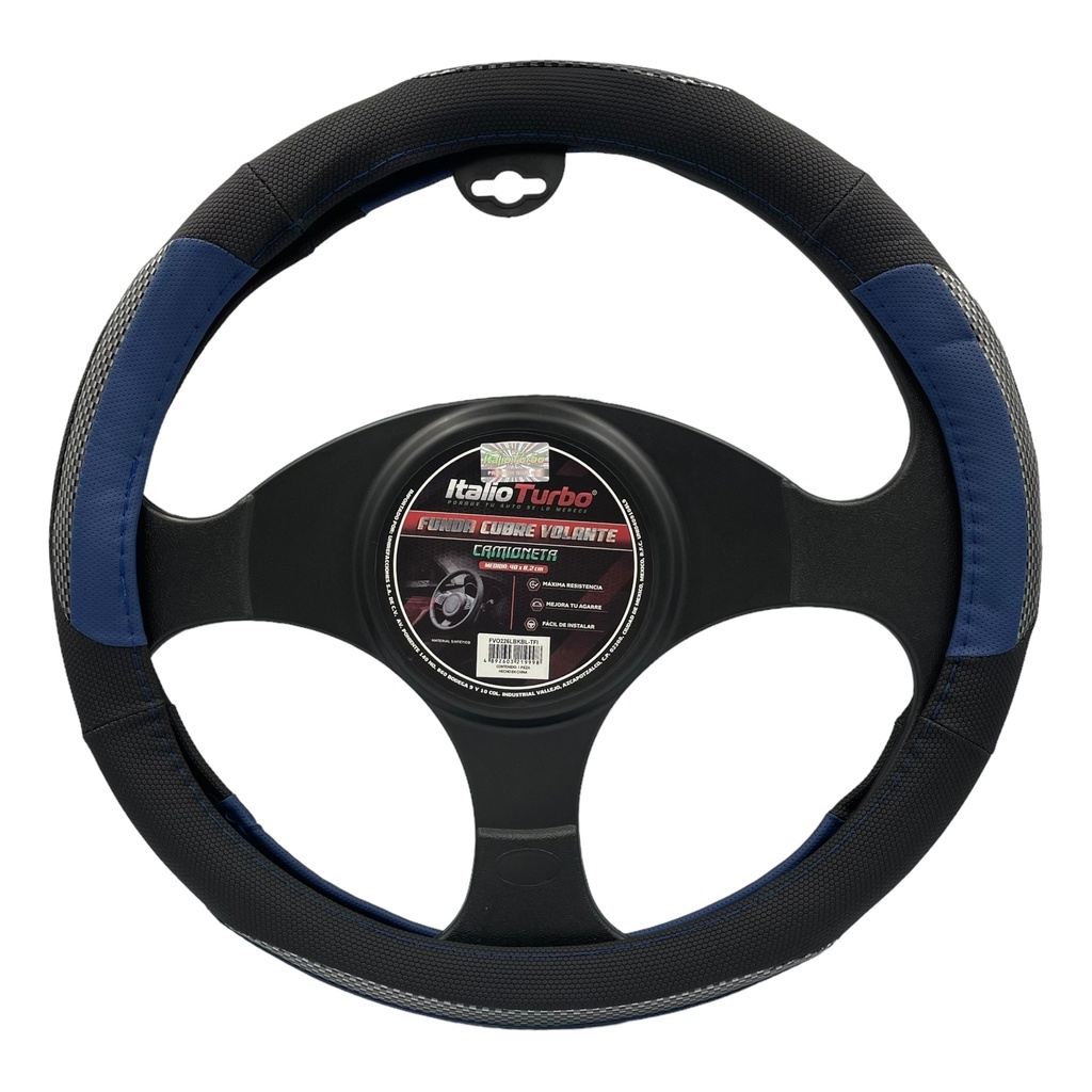 Funda cubrevolante de vinipiel con detalle carbon para camioneta