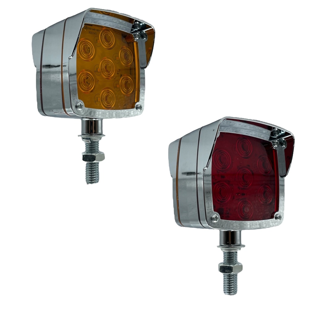 Plafón direccional para camión con 14 LED con ceja cromada por pieza