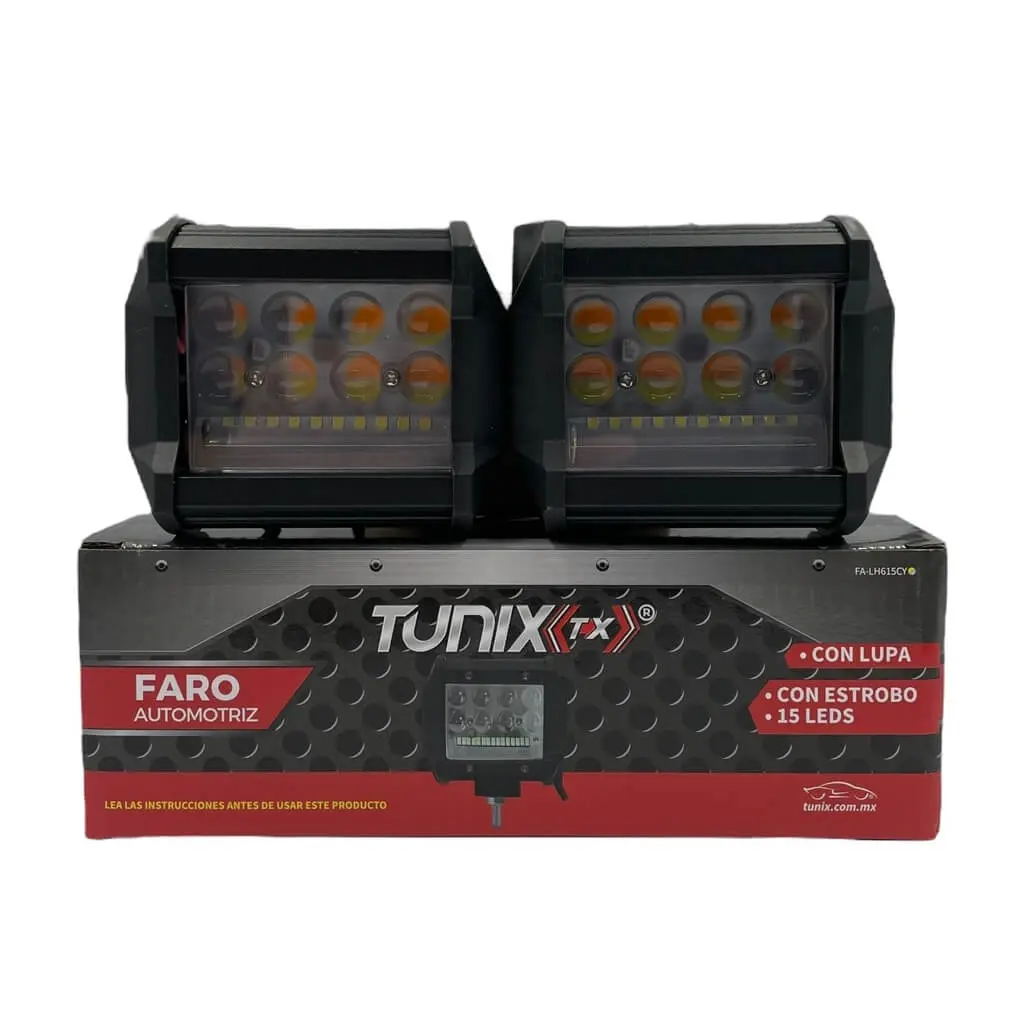 Faro bicolor con lupa de 15 LED