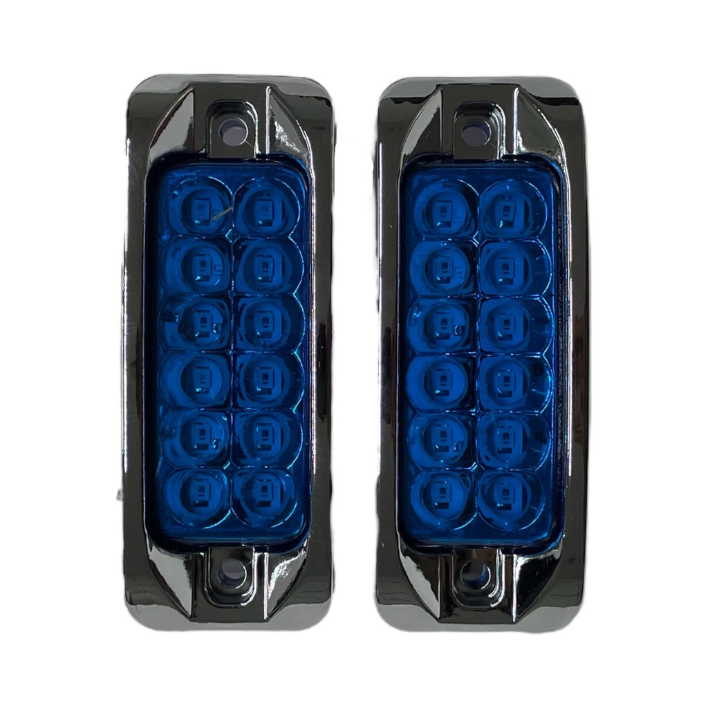 Plafón con bisel cromado de 12 LED con fijo y estrobo (12/24V)