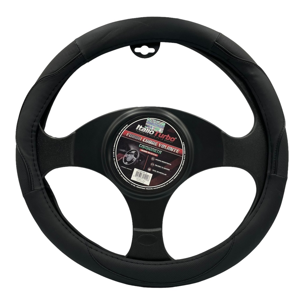 Funda cubrevolante de vinipiel negra para camioneta