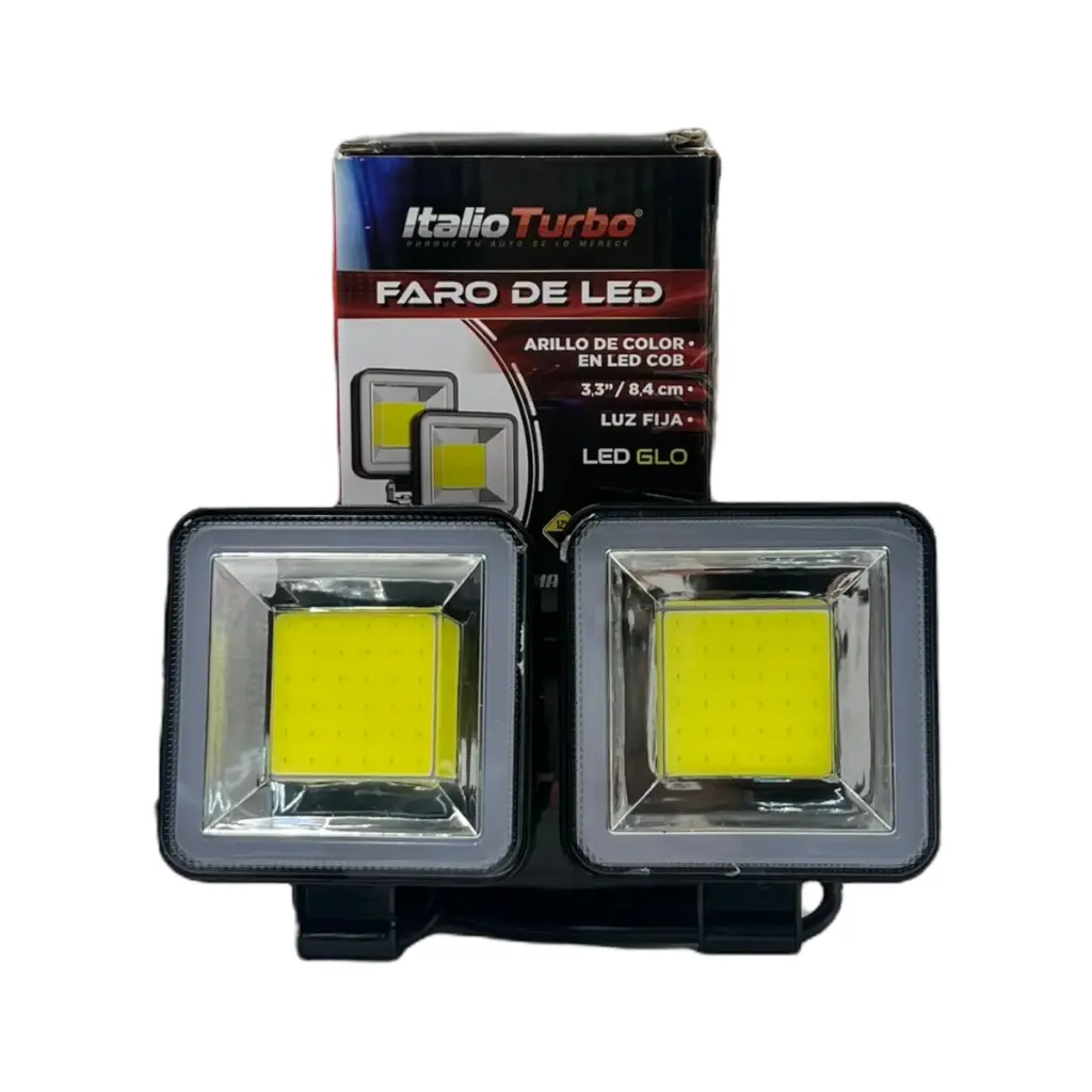 Faro LED automotriz cuadrado con LED COB y ojo de ángel