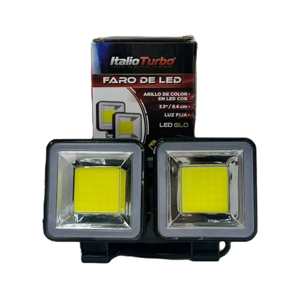 Faro LED automotriz cuadrado con LED COB y ojo de ángel