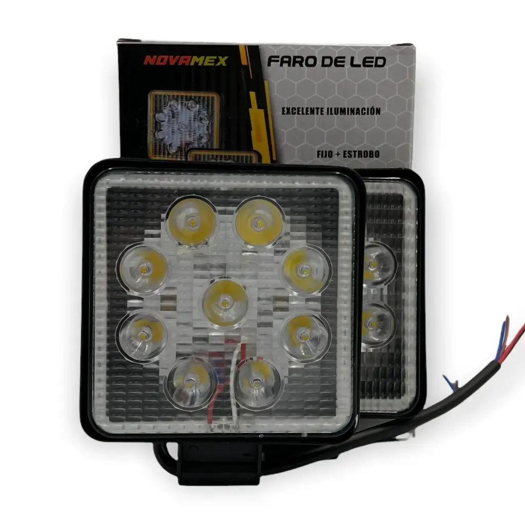 Faro LED con luz blanca y aro de color