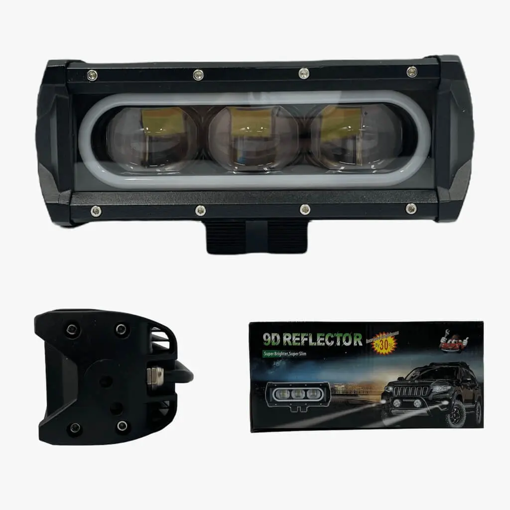 Faro LED con lupas en 9D y ojo de ángel (azul y rojo)