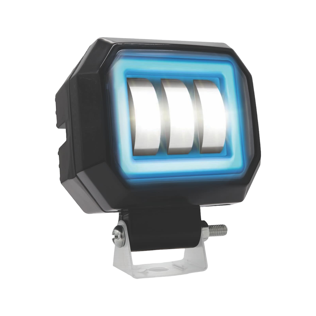 Faro LED cuadrado con 3 lupas y ojo de angel