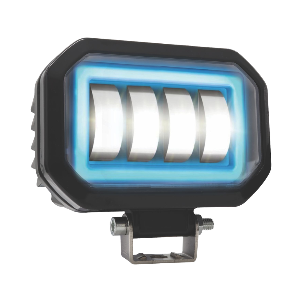 [RS-LED-13078W-BU] Faro LED cuadrado con 4 lupas y ojo de ángel (varios colores) (Azul)