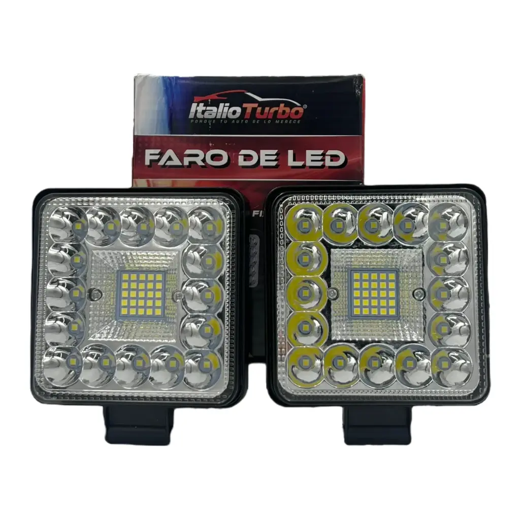 Faro LED cuadrado con 43 LED multivoltaje