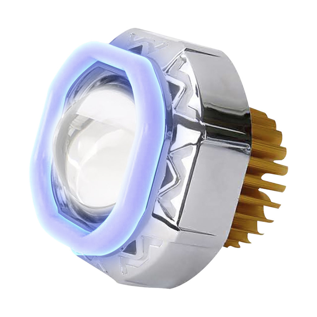 Faro LED para moto con lupa y arillo de gel
