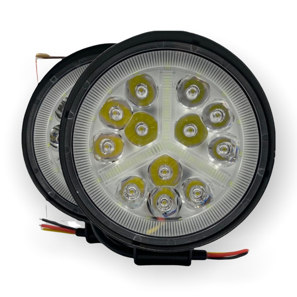 Faro LED redondo con arillo y tribal de gel