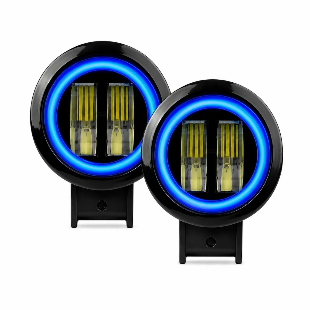 [FAL01B-SAI] Faro LED redondo con aro de gel (Azul)