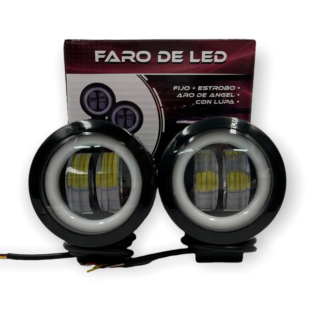 Faro LED redondo con aro de gel