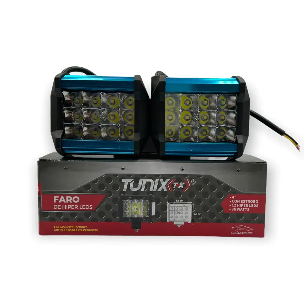 Faro de 12 LED carcaza de color
