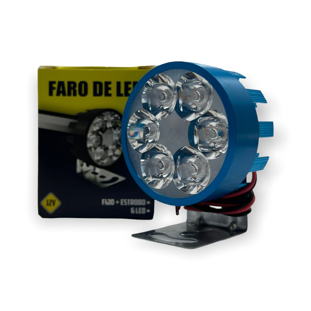 Faro de 6 LED en carcaza de color 