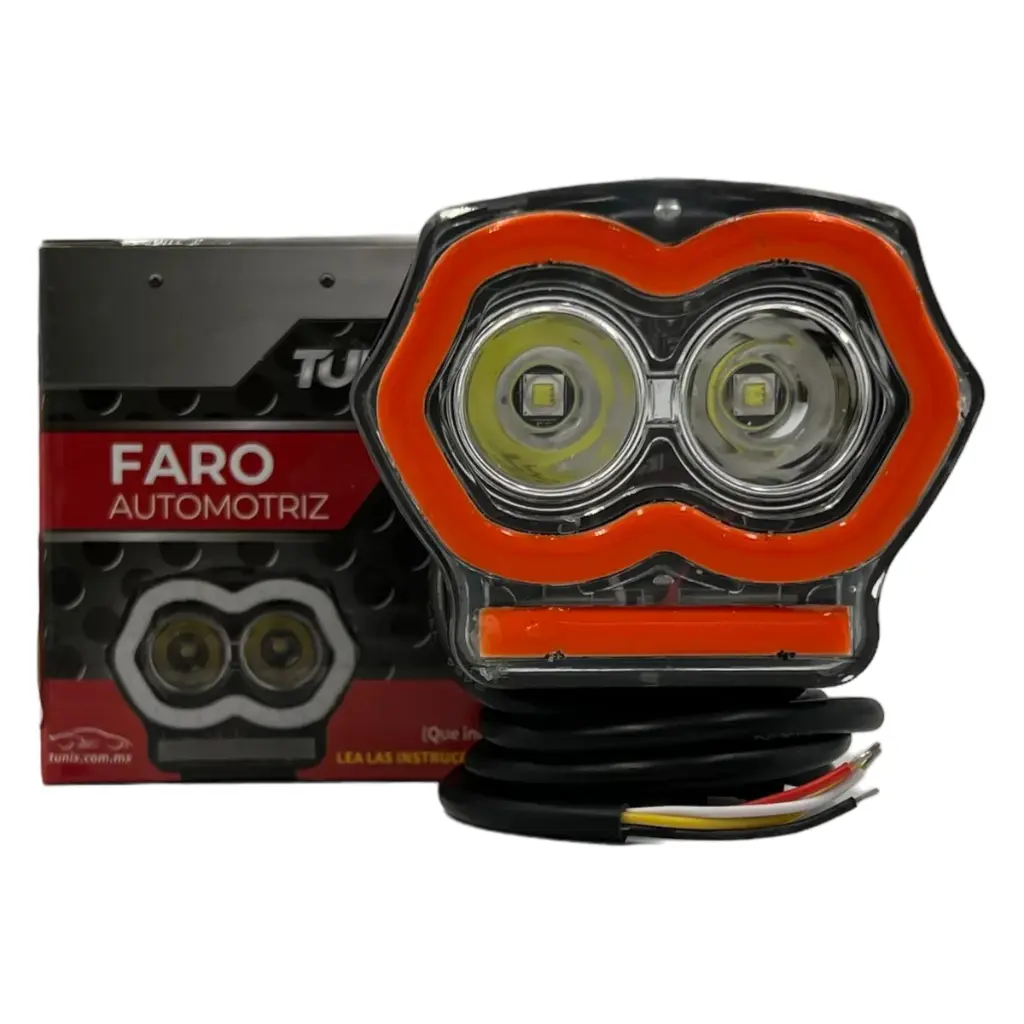 [FA-MLHG2UCR] Faro para moto con ojo de ángel de color y usb  (Rojo)