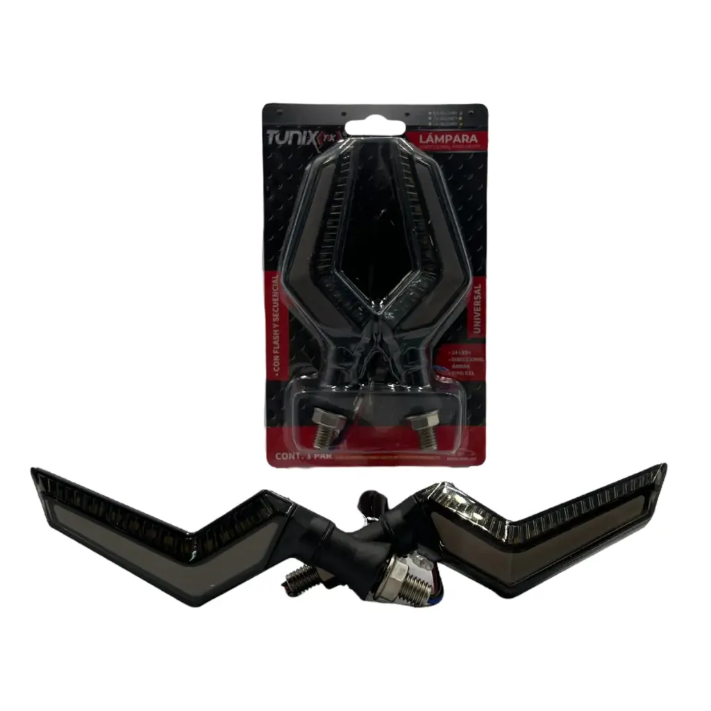 [LA-MLG241R] Direccional para moto con 24 LED tipo dinámica  (Rojo/ámbar)