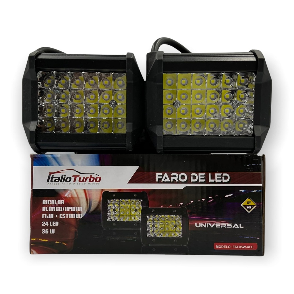 [FAL05W-SAI/FA-LH624] Faro tipo C de 24 LED con estrobo (Blanco)