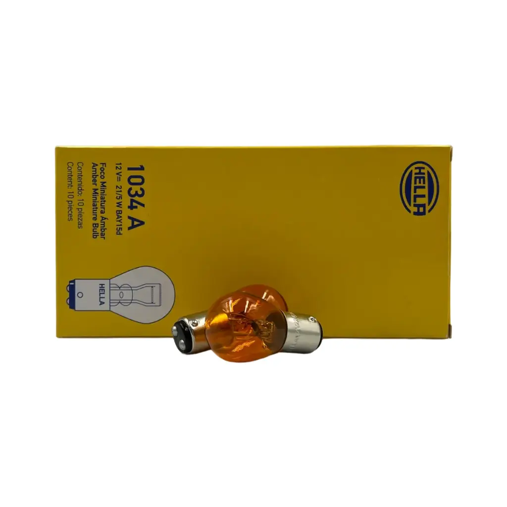 Foco Hella 1034 (2 polos patas disparejas) caja de 10 piezas 