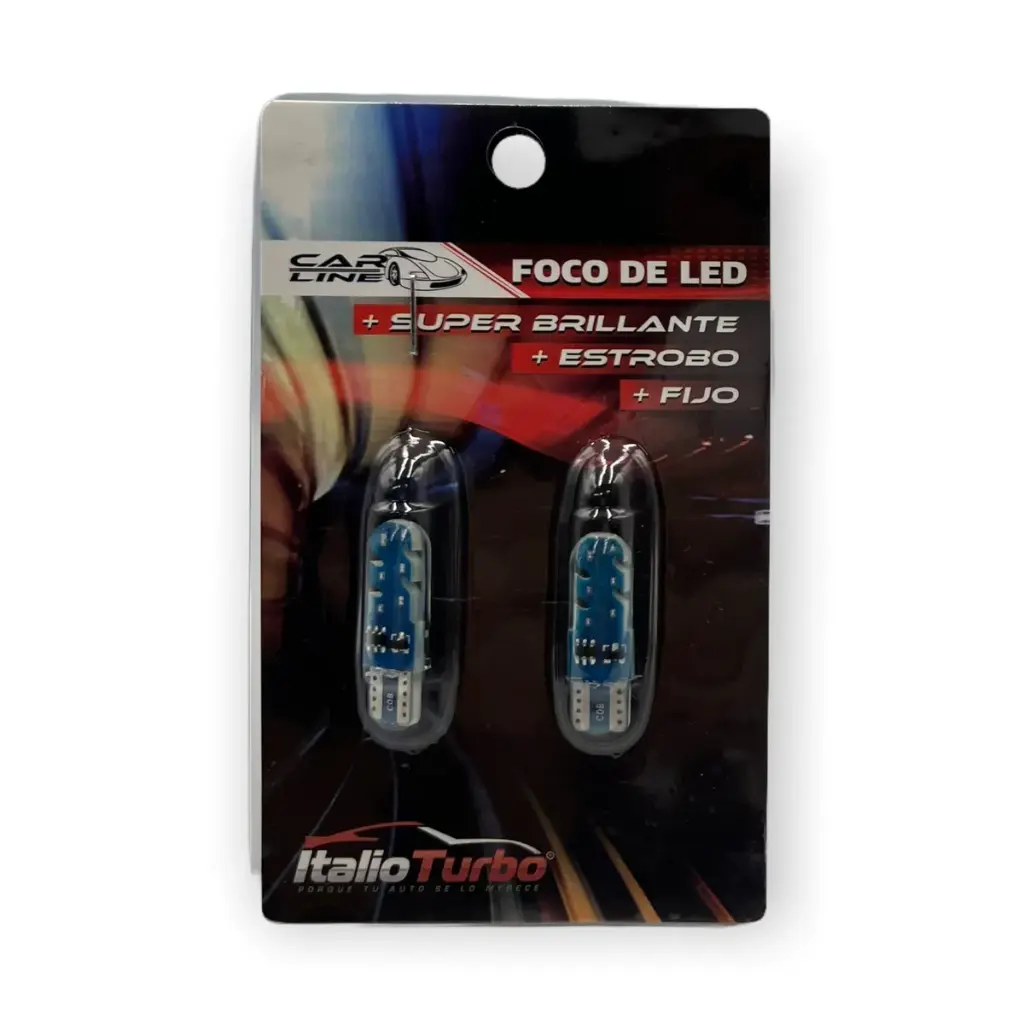 [FOL032STB-SAI] Foco T10 de gel con 12 LED función fijo + estrobo (Azul)