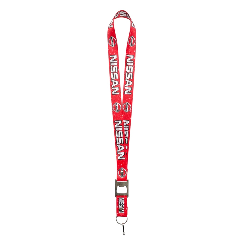 Lanyard con destapador Nissan rojo
