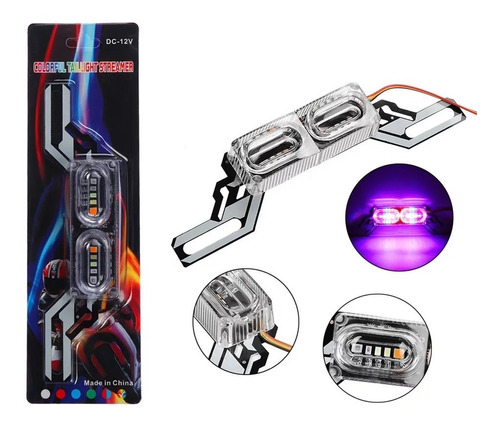 Portaplaca con luz para moto 