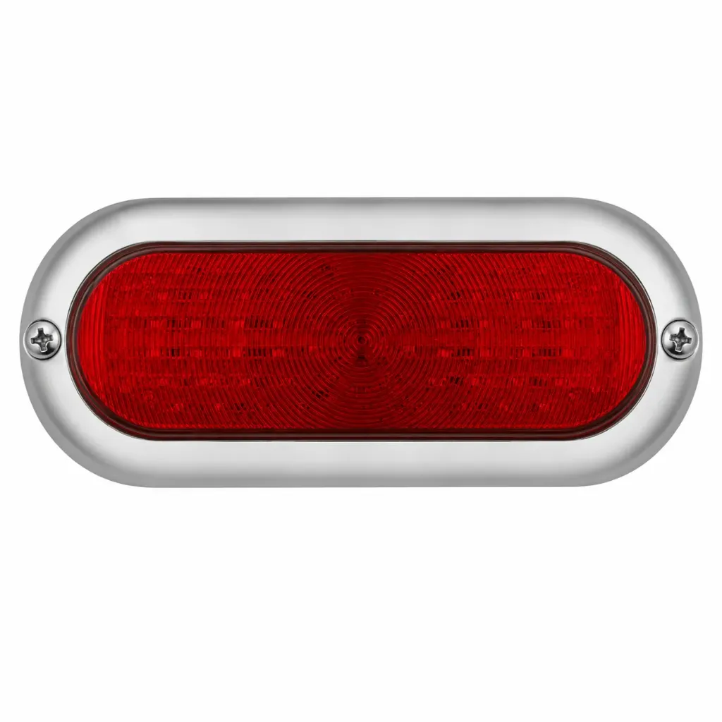 [PLA6611C/RD-SAI] Plafón multivoltaje ovalado ultra slim con estrobo (Rojo)