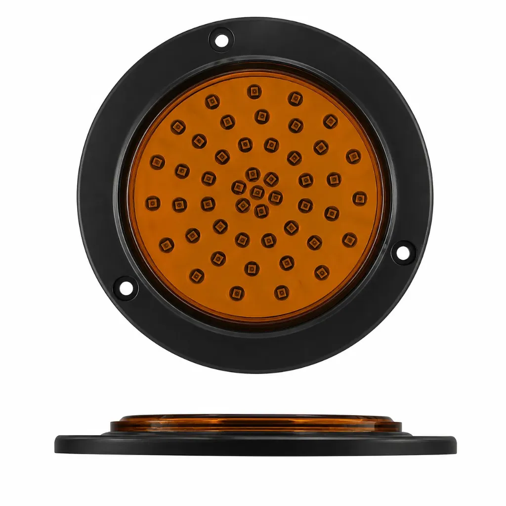 [PLA6610B/Y] Plafón redondo de 48 LED contorno negro   (Ámbar)