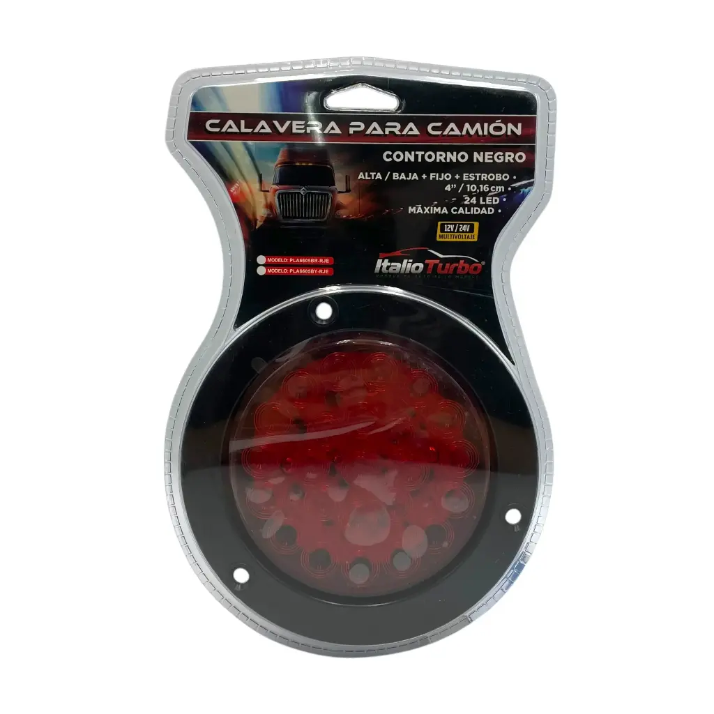 [PLA6605BR] Plafón redondo de 24 LED con borde negro (Rojo)
