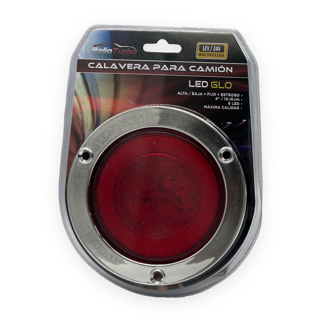 [PLA304CR] Plafón redondo con 6 LED y GLO  (Rojo)