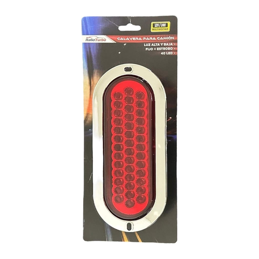 Plafón ovalado de 40 LED multivoltaje función fijo + estrobo