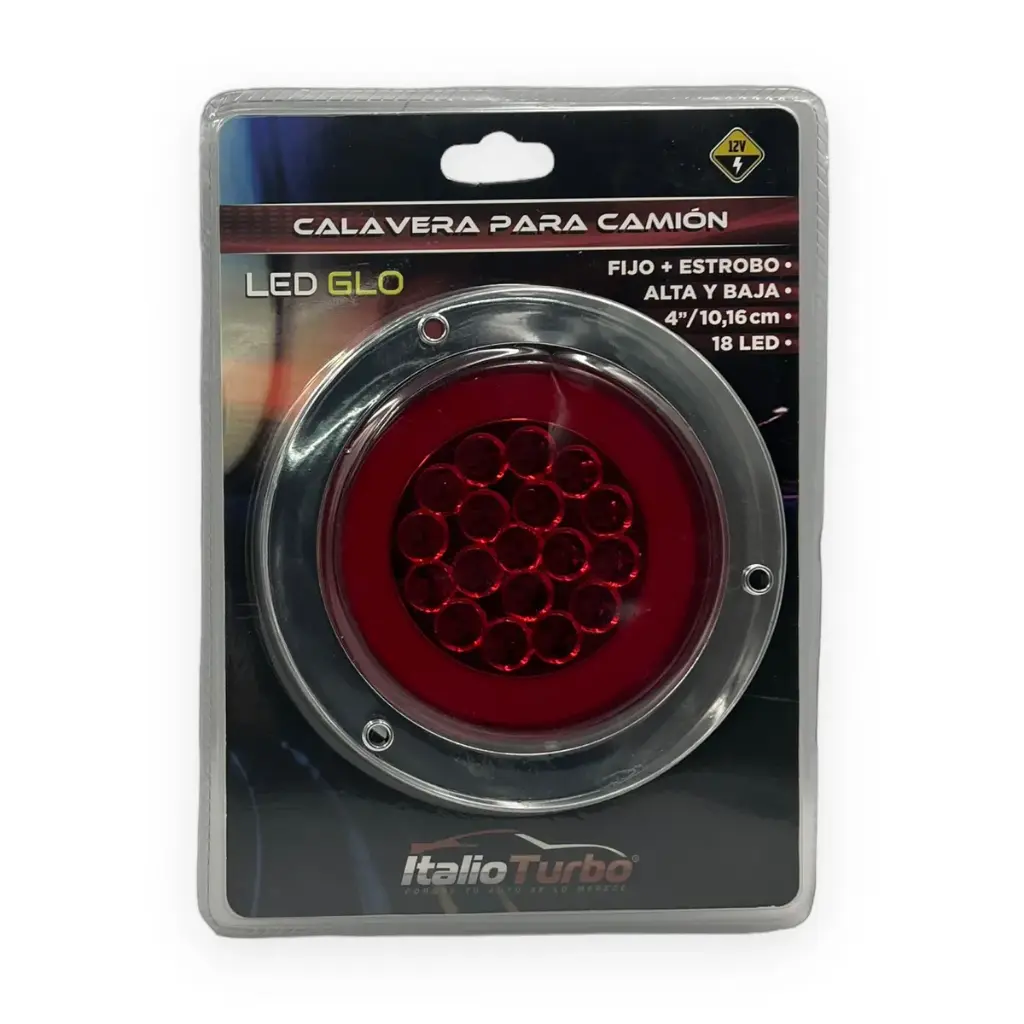 [PLA59R] Plafón GLO de 4" para camión con 18 LED (Rojo)