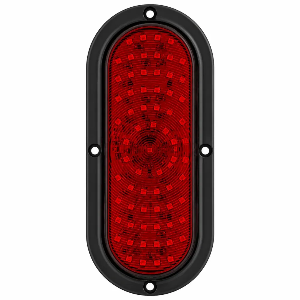 [PLA6611B/RD-SAI] Plafón ovalado con borde negro con 66 LED (Rojo)