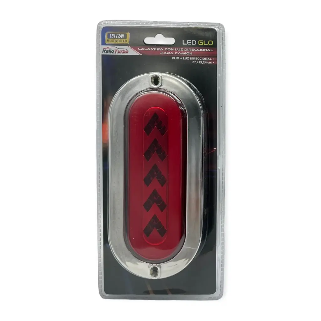 [PLA6671R-SAI] Plafón LED ovalado con flecha secuencial GLO  (Rojo)