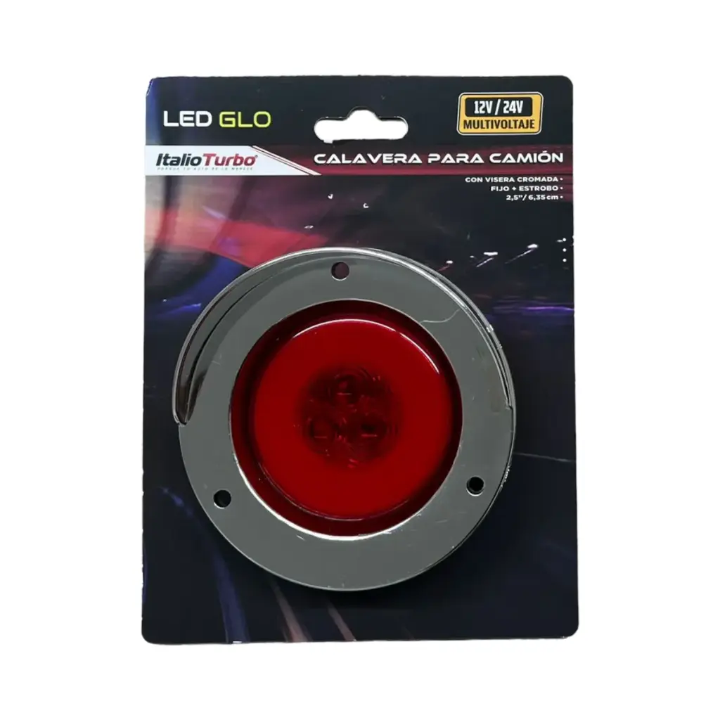 [PLA6695R] Plafón direccional GLO para camión de 2.5" con visera  (Rojo)