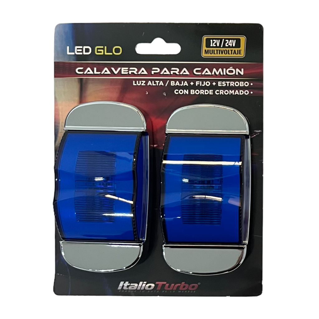 [PLA6685CB-RJE] Plafón lateral para camión con borde cromado  (Azul)