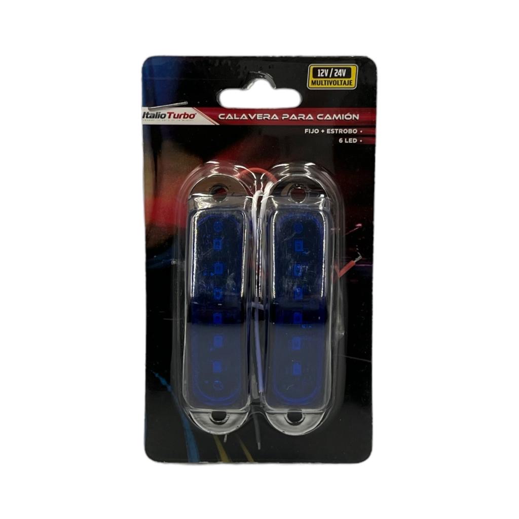 Plafón direccional azul multivoltaje de 6 LED tipo piramide 