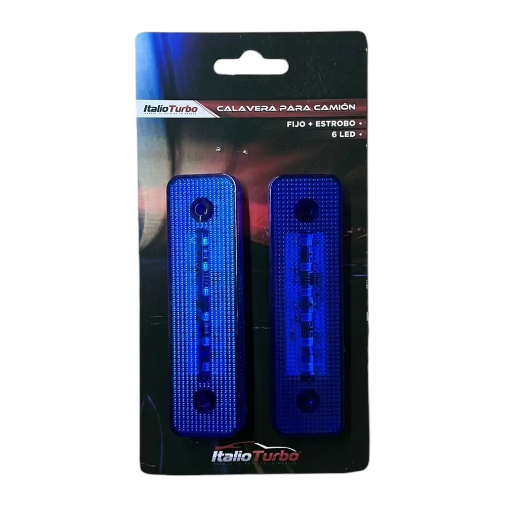 [PLA6693B] Par de plafón lateral para camión con 6 LED y reflejante  (Azul)