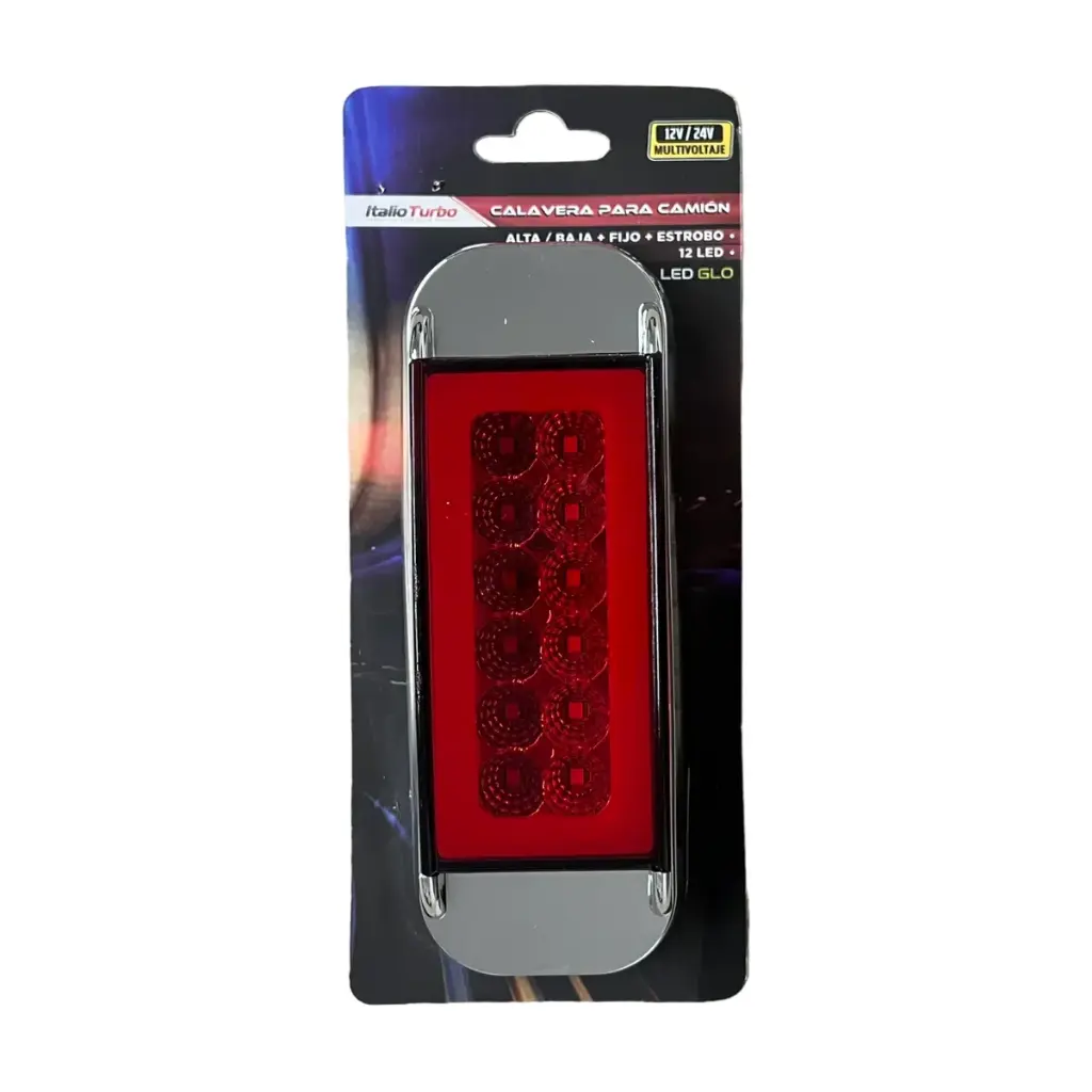 Plafón direccional de 12 LED con GLO y borde cromado 