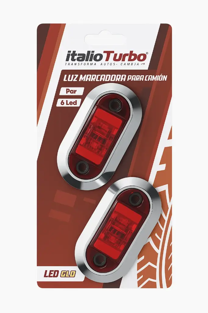 [PLA6652R] Plafón direccional para camión  (Rojo)