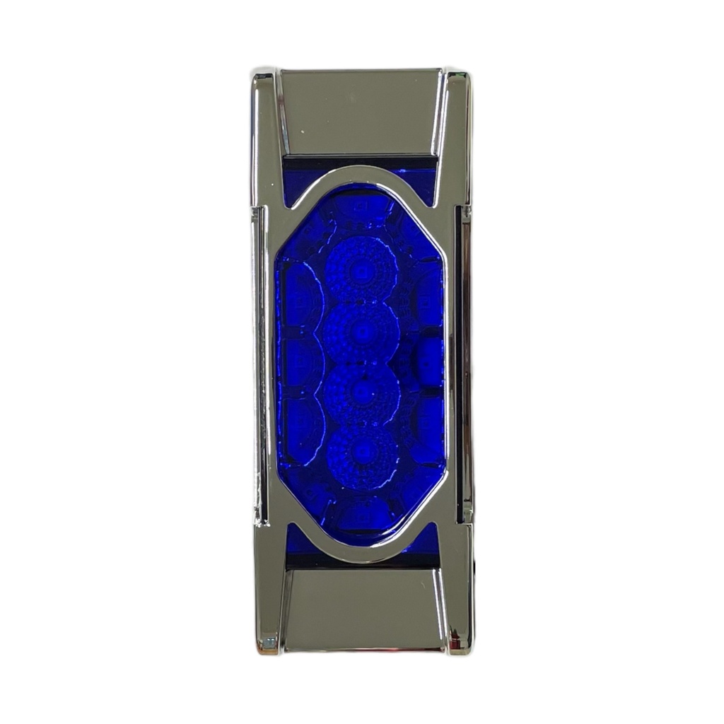 [PLA6709BL-RRA] Plafón lateral para camión de 16 LED con base cromada estrobo y fijo 12/24V  (Azul)