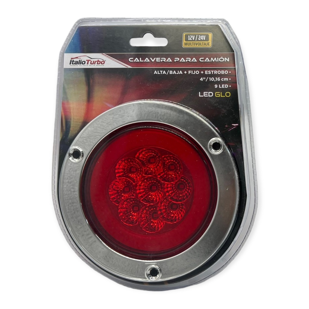 [PLA6624R-SAI] Plafón redondo GLO con arillo cromado  (Rojo)