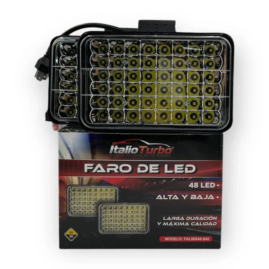 Faro rectangular de 5" con 48 LED función alta y baja