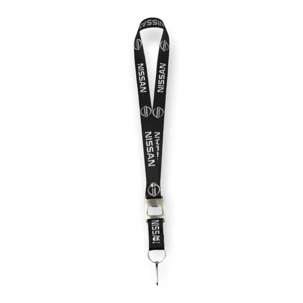 Lanyard con destapador Nissan en negro