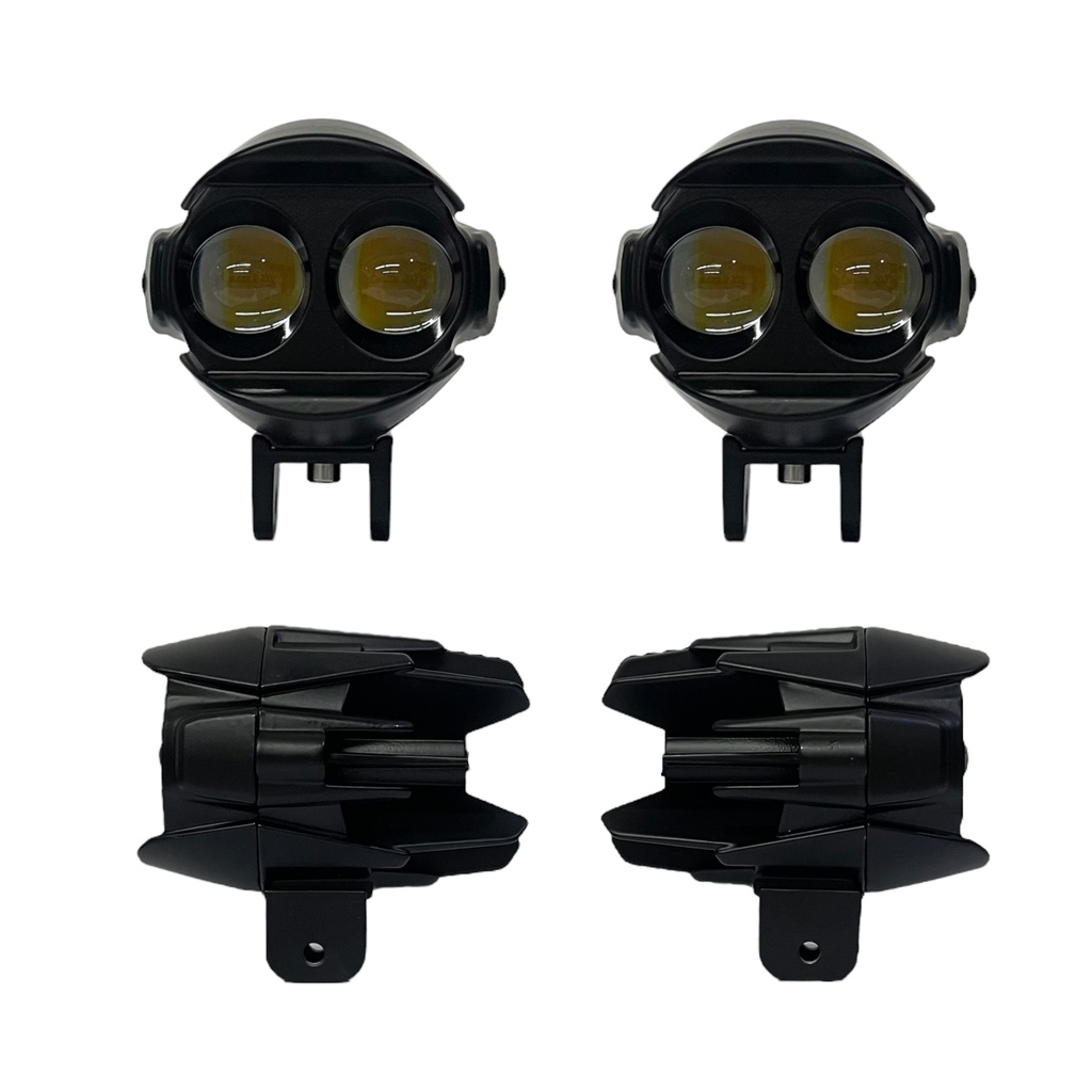 Faro auxiliar con dos lupas LED y mini vicera bicolor